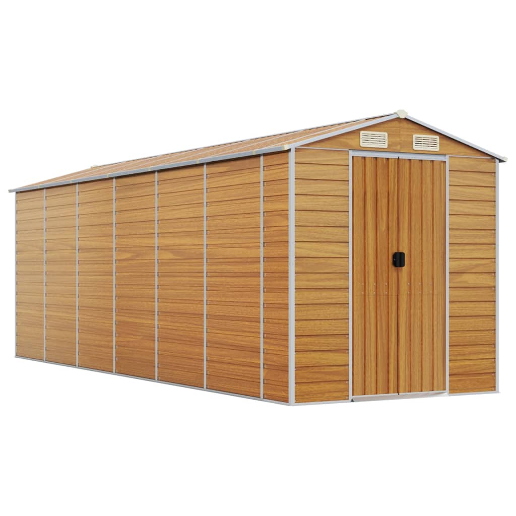 vidaXL Garden Shed | Light Brown | Galvanised Steel | Large | Garden Shed 2