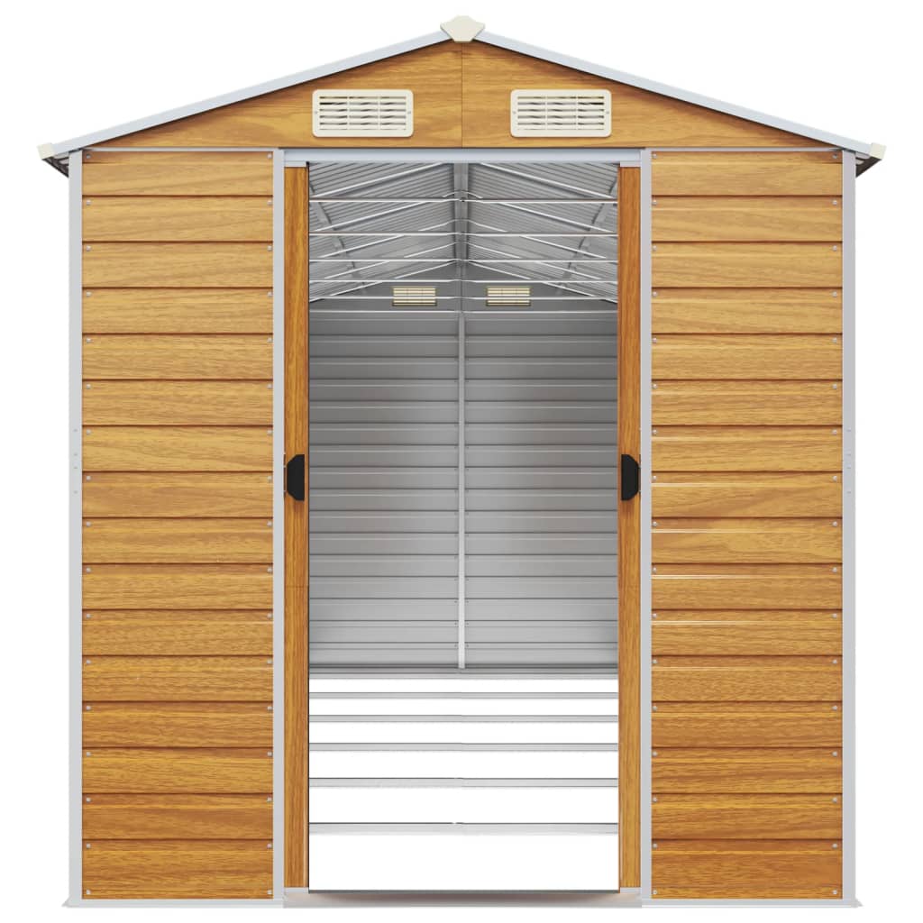 vidaXL Garden Shed | Light Brown | Galvanised Steel | Large | Garden Shed 5