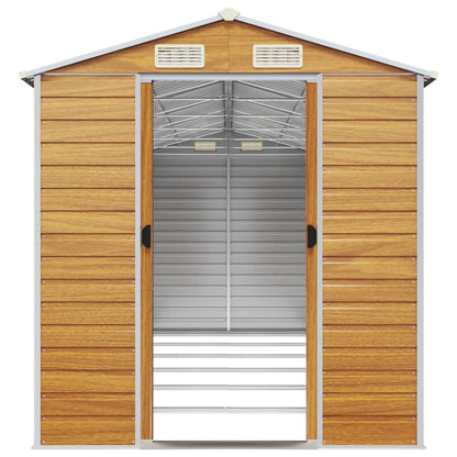 vidaXL Garden Shed | Light Brown | Galvanised Steel | Large | Garden Shed 5