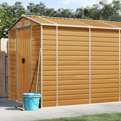 vidaXL Garden Shed | Light Brown | Galvanised Steel | Large | Garden Shed 1