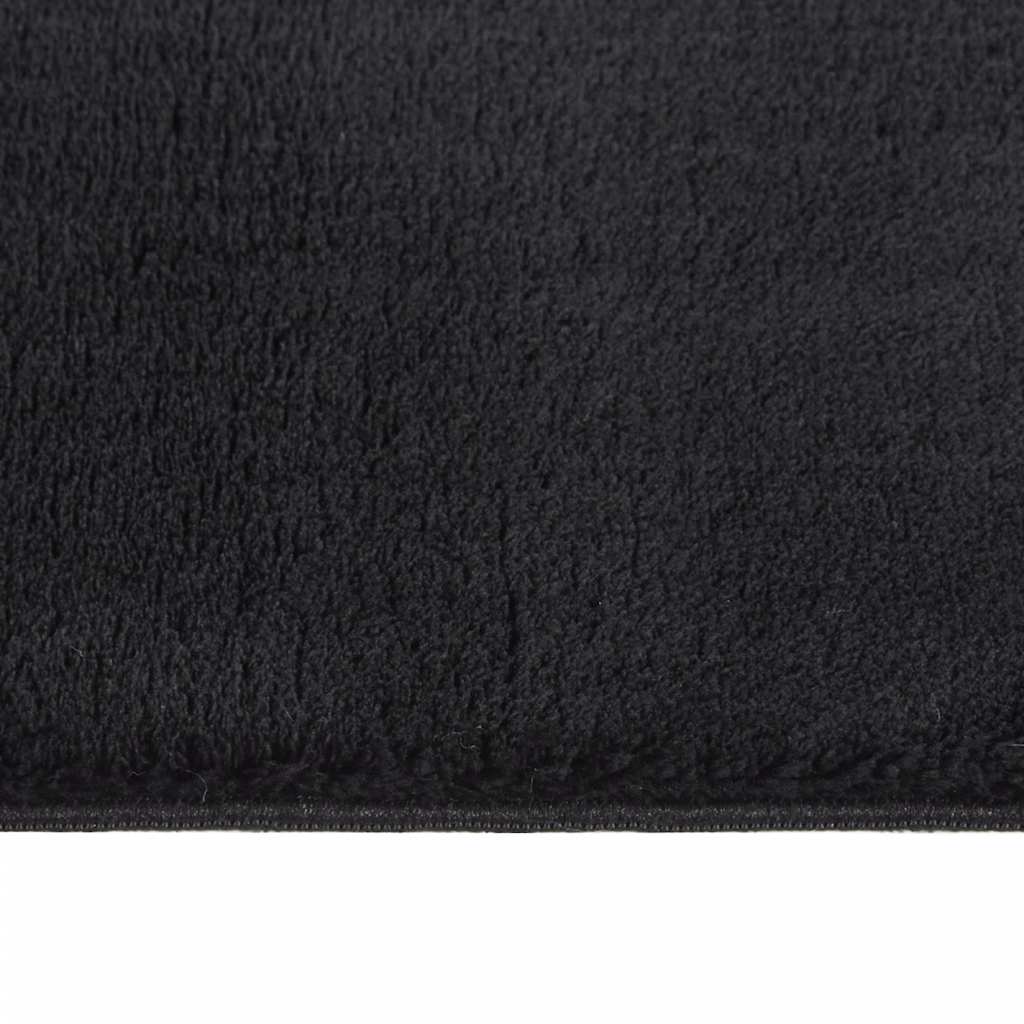 vidaXL Shaggy Rug Black 120x183 cm Polyester 4