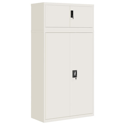 File Cabinet Steel White 90 x 40 x 180 cm