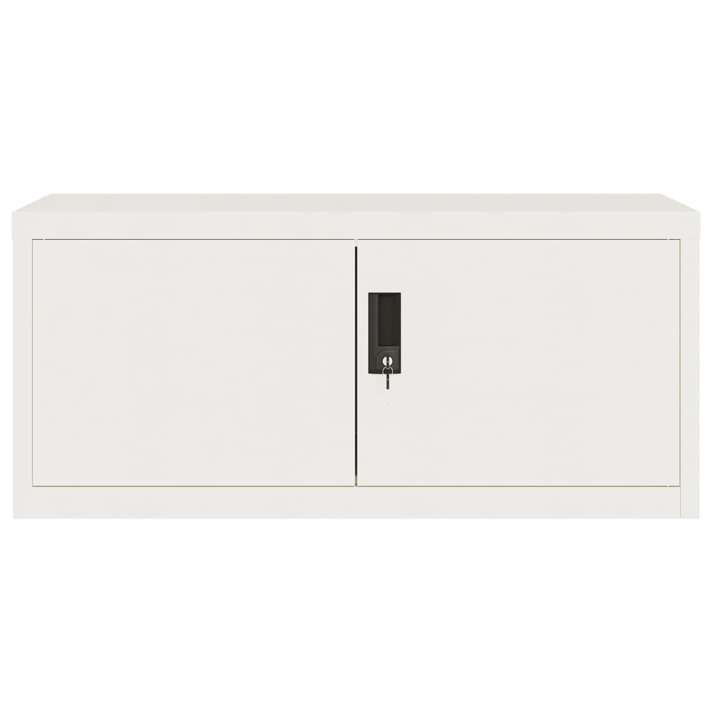 File Cabinet Steel White 90 x 40 x 180 cm