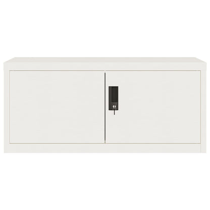 File Cabinet Steel White 90 x 40 x 180 cm