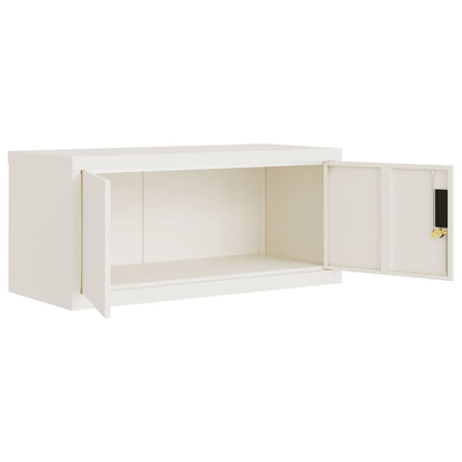 File Cabinet Steel White 90 x 40 x 180 cm