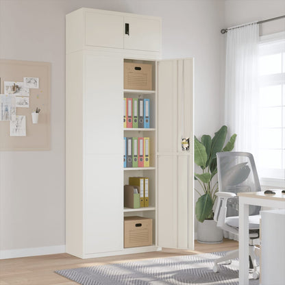 File Cabinet Steel White 90 x 40 x 240 cm