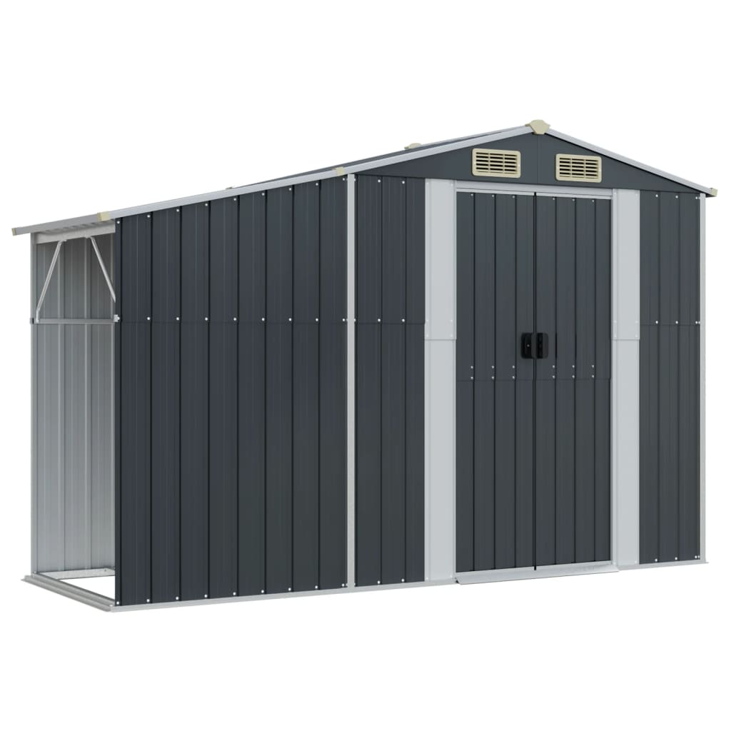 vidaXL Garden Shed Anthracite 277x93x179 cm Galvanised Steel 2