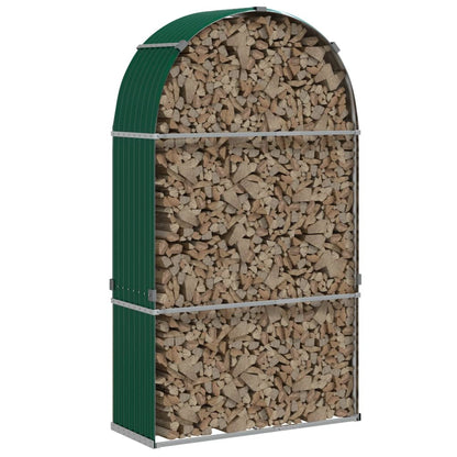 vidaXL Log Holder Green 120x45x210 cm Galvanised Steel 3