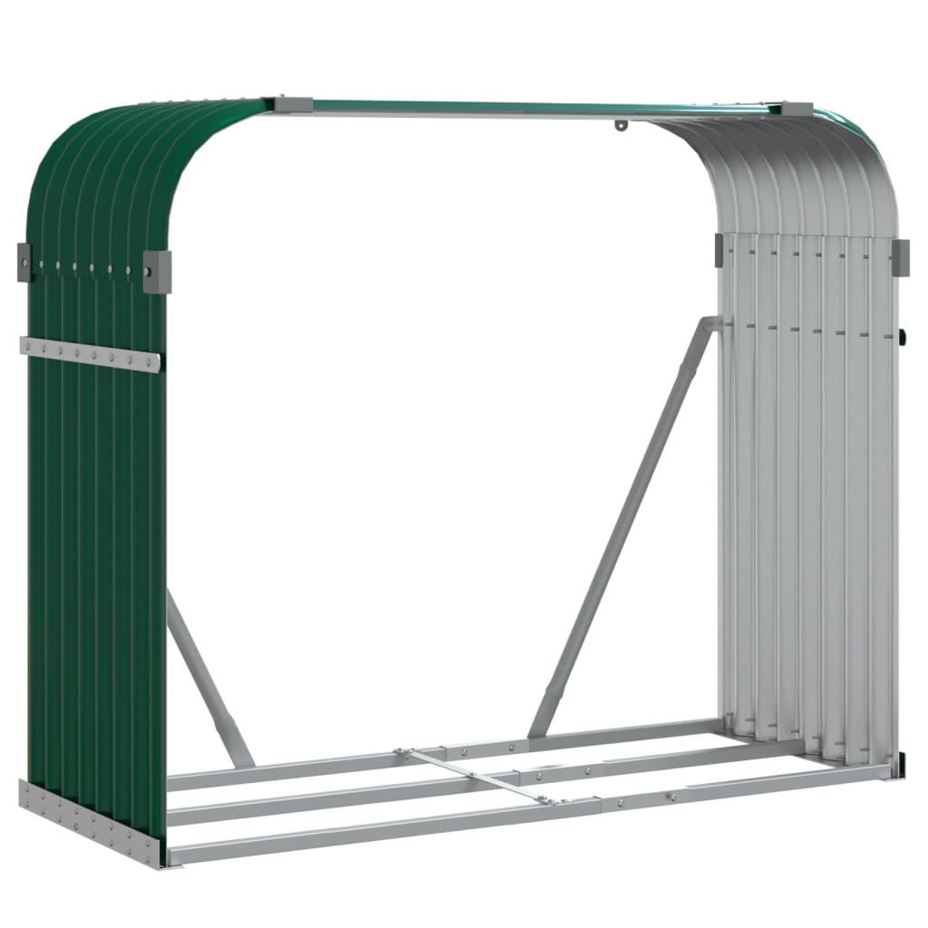 vidaXL Log Holder Green 120x45x100 cm Galvanised Steel 2