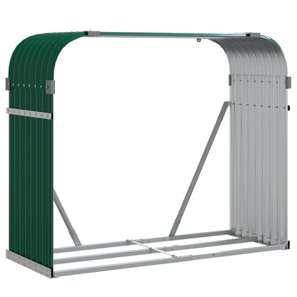 vidaXL Log Holder Green 120x45x100 cm Galvanised Steel 2