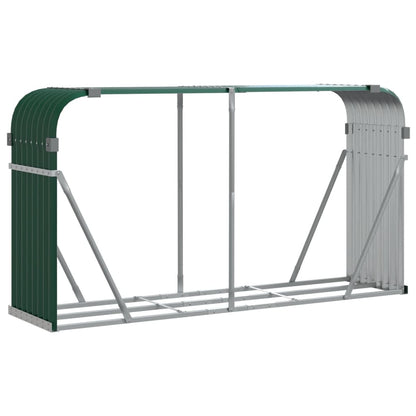 vidaXL Log Holder Green 180x45x100 cm Galvanised Steel 2