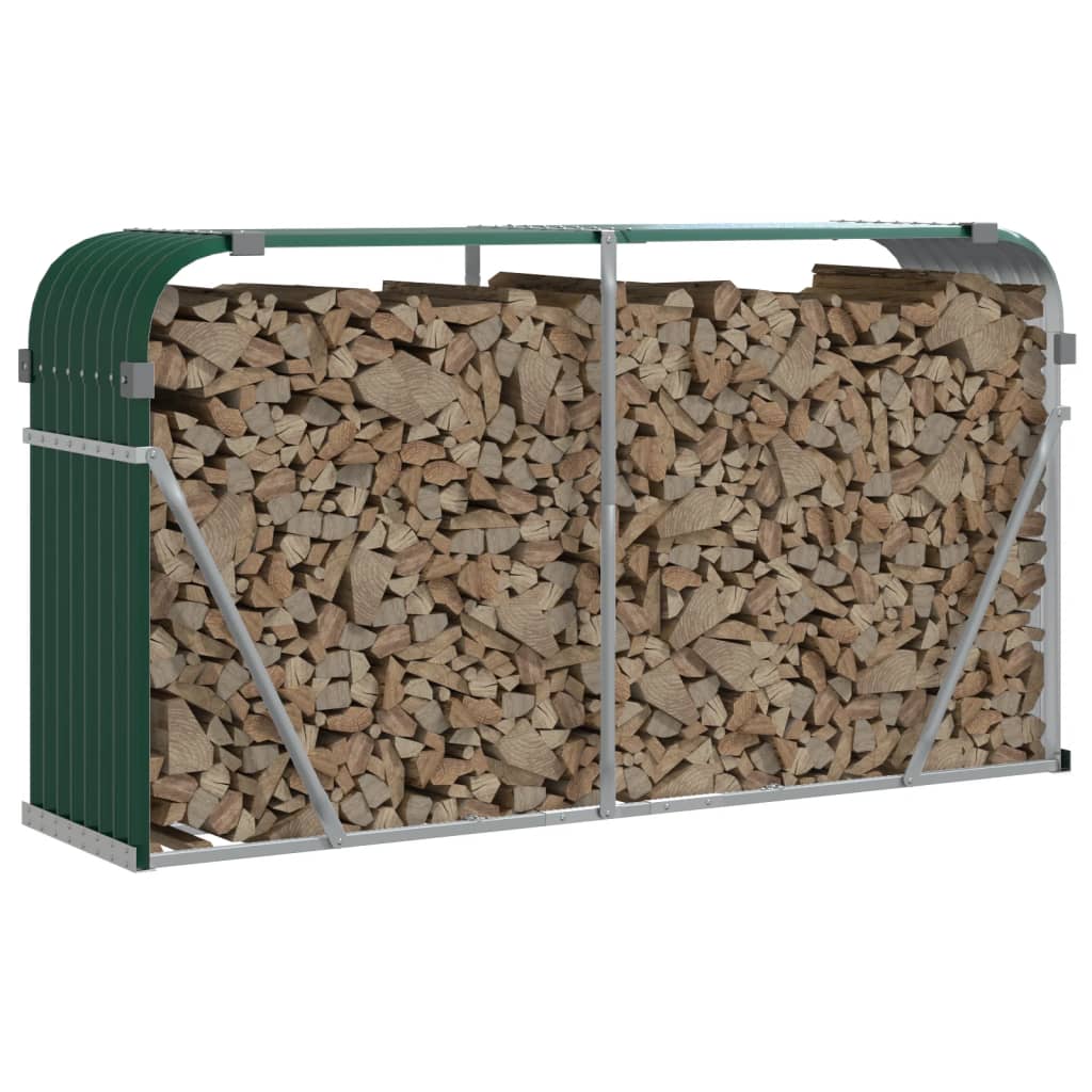 vidaXL Log Holder Green 180x45x100 cm Galvanised Steel 3