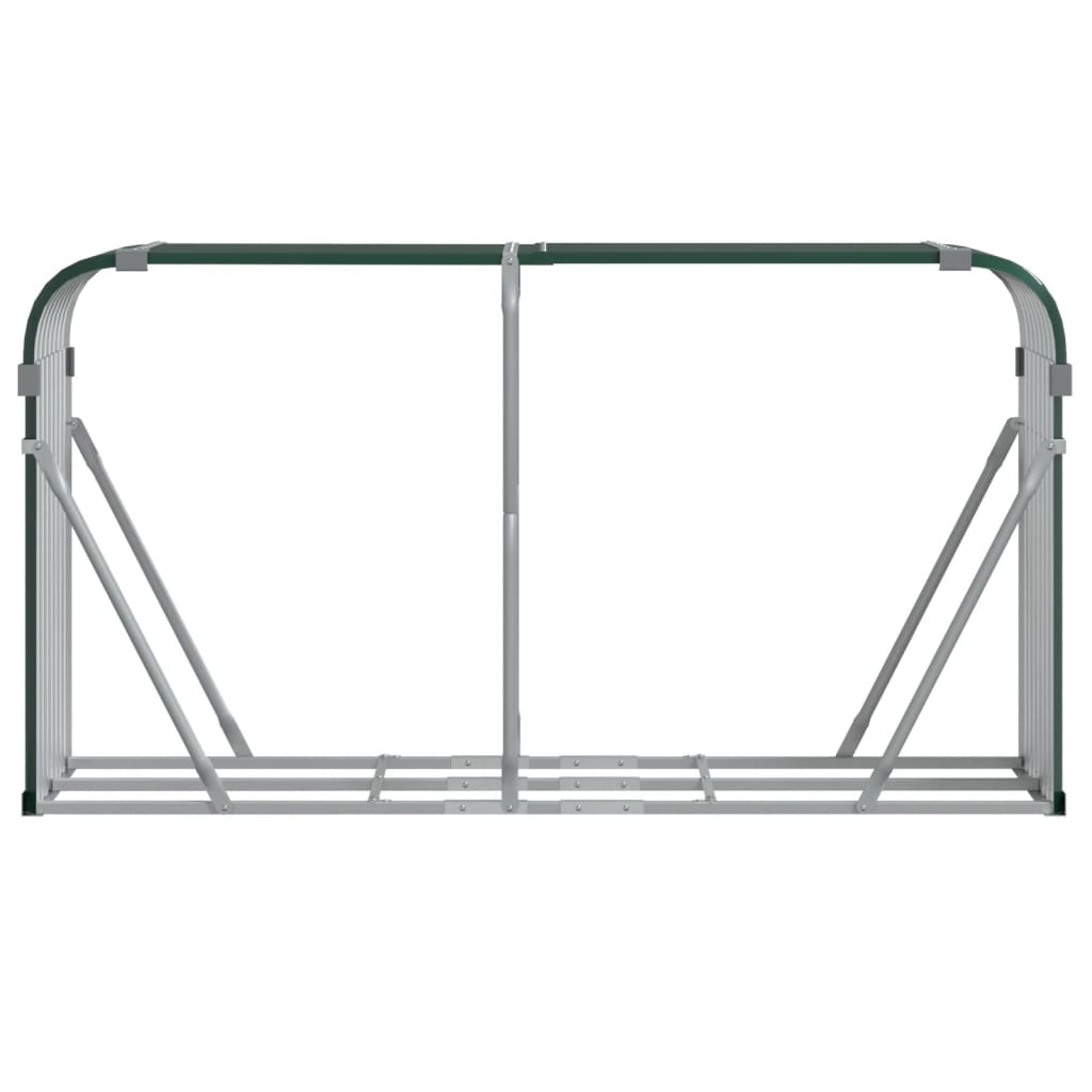 vidaXL Log Holder Green 180x45x100 cm Galvanised Steel 4