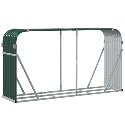 vidaXL Log Holder Green 180x45x100 cm Galvanised Steel 6