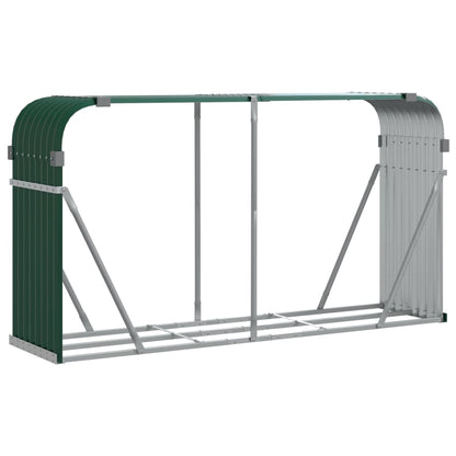 vidaXL Log Holder Green 234x45x100 cm Galvanised Steel 2