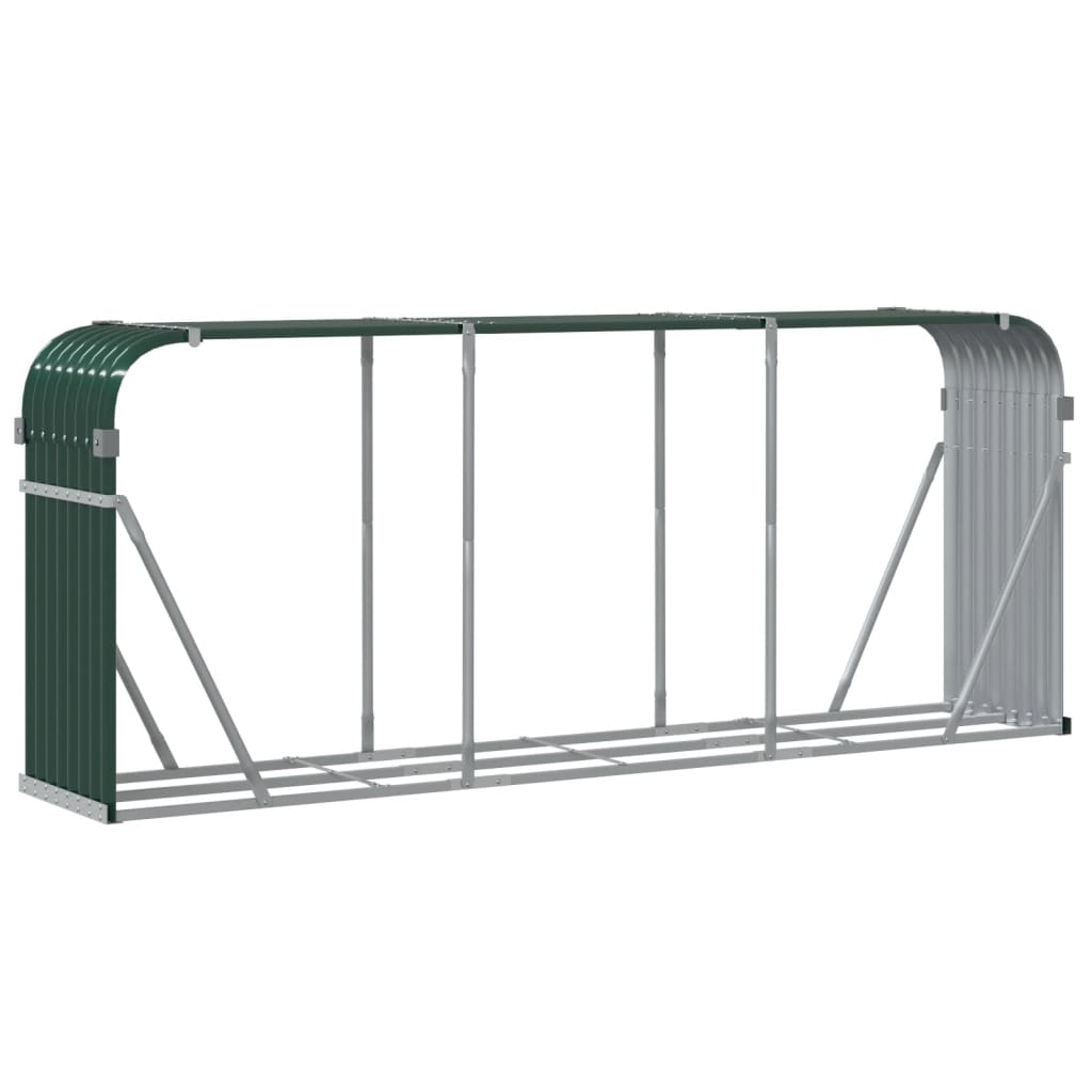 vidaXL Log Holder Green 234x45x100 cm Galvanised Steel 4