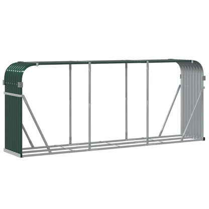 vidaXL Log Holder Green 234x45x100 cm Galvanised Steel 4
