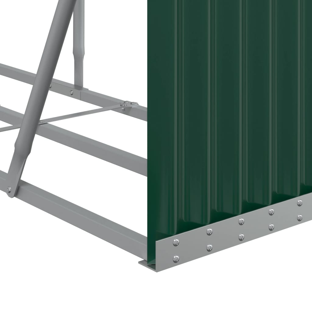 vidaXL Log Holder Green 234x45x100 cm Galvanised Steel 6