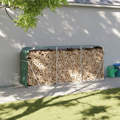 vidaXL Log Holder Green 234x45x100 cm Galvanised Steel 1