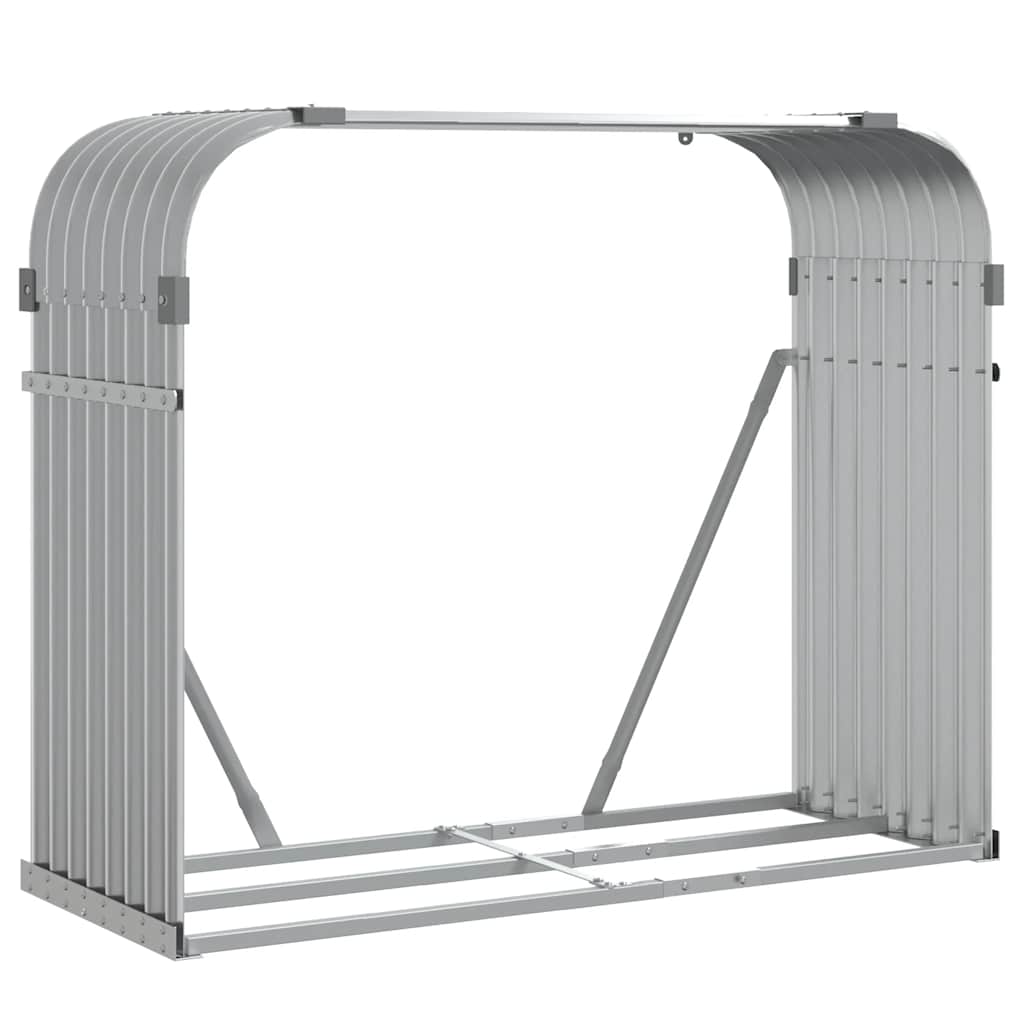 vidaXL Log Holder Light Grey 120x45x100 cm Galvanised Steel 2