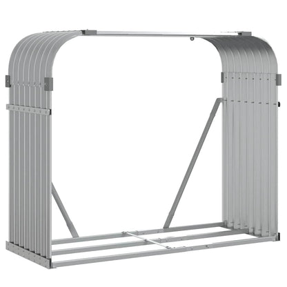 vidaXL Log Holder Light Grey 120x45x100 cm Galvanised Steel 2
