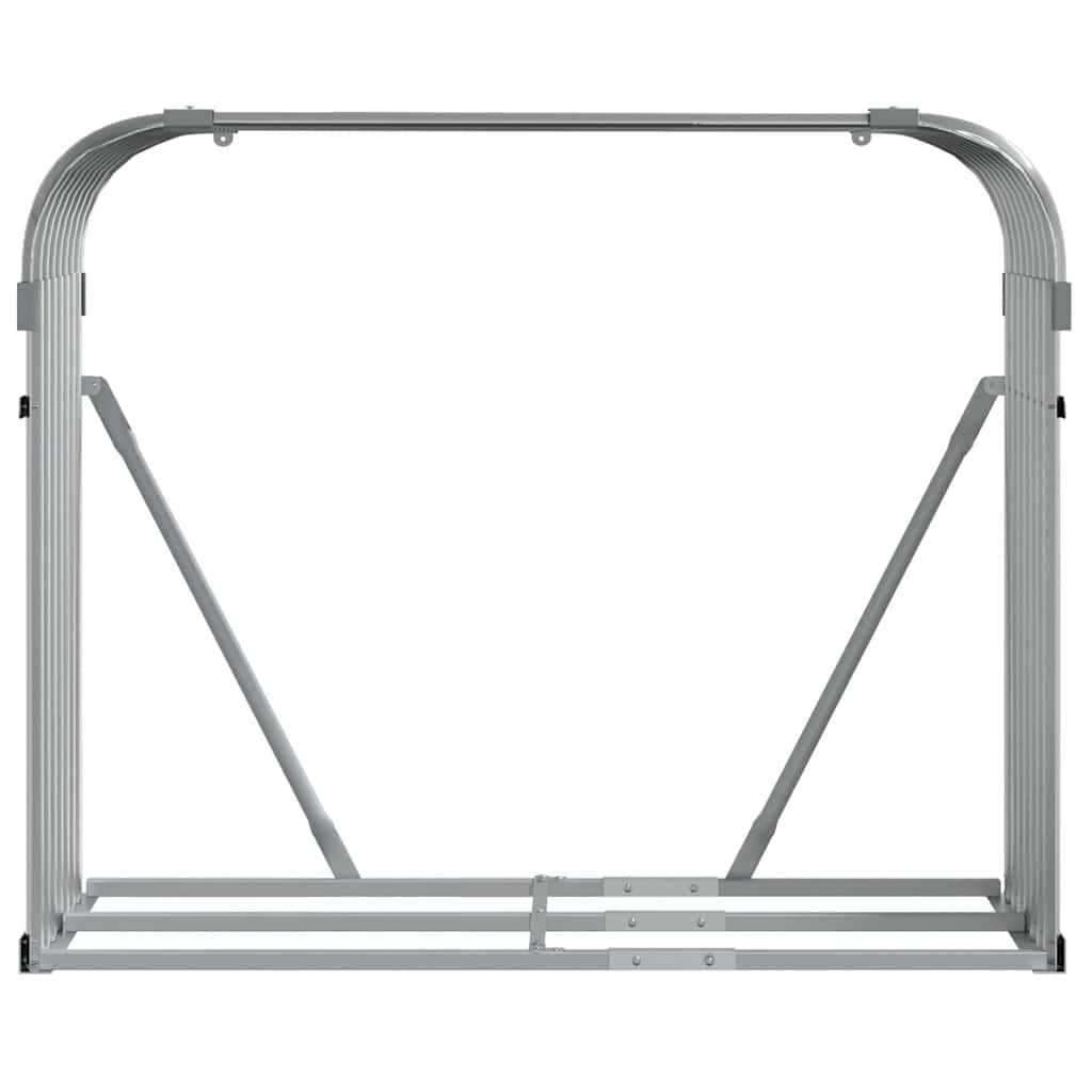 vidaXL Log Holder Light Grey 120x45x100 cm Galvanised Steel 4