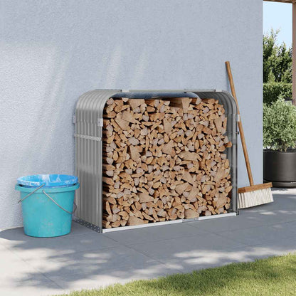 vidaXL Log Holder Light Grey 120x45x100 cm Galvanised Steel 1