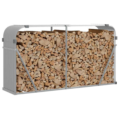 vidaXL Log Holder Light Grey 180x45x100 cm Galvanised Steel 3