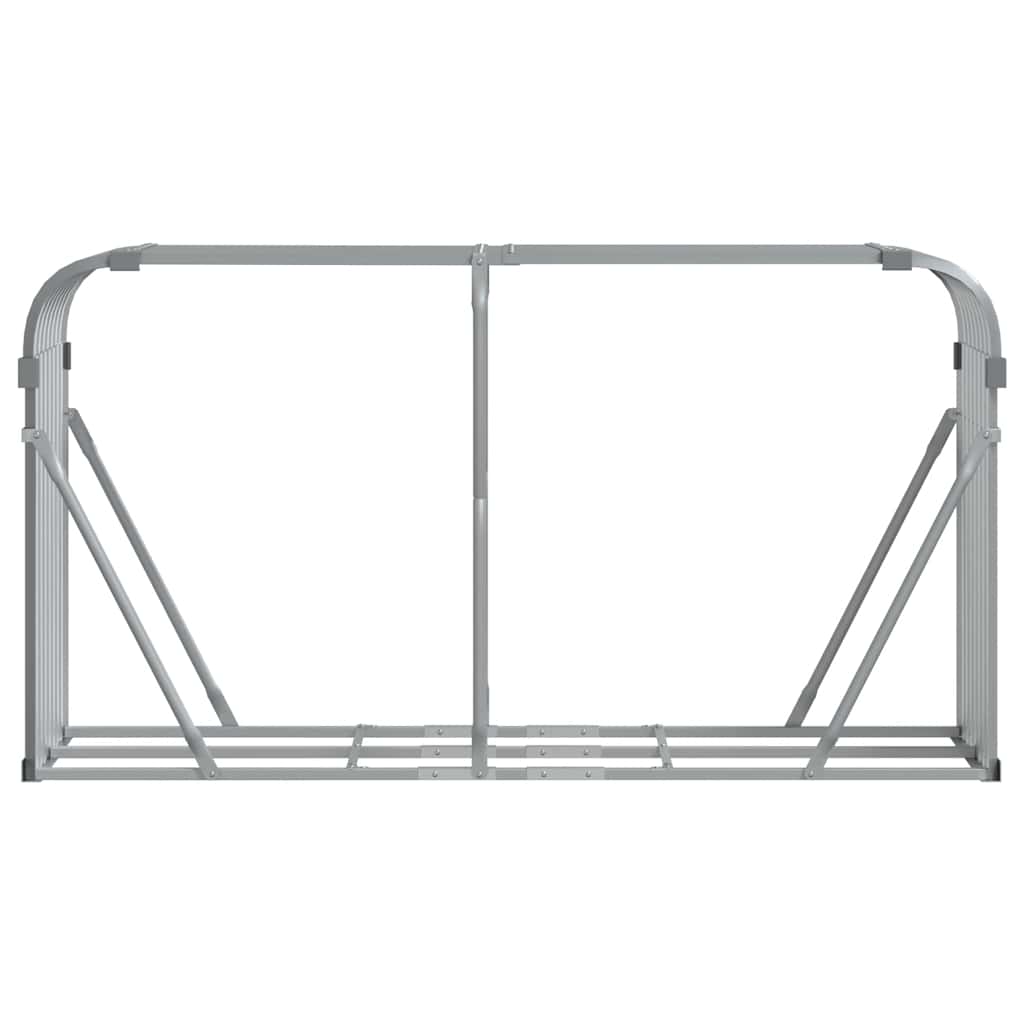 vidaXL Log Holder Light Grey 180x45x100 cm Galvanised Steel 4