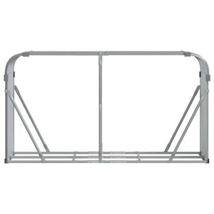 vidaXL Log Holder Light Grey 180x45x100 cm Galvanised Steel 4