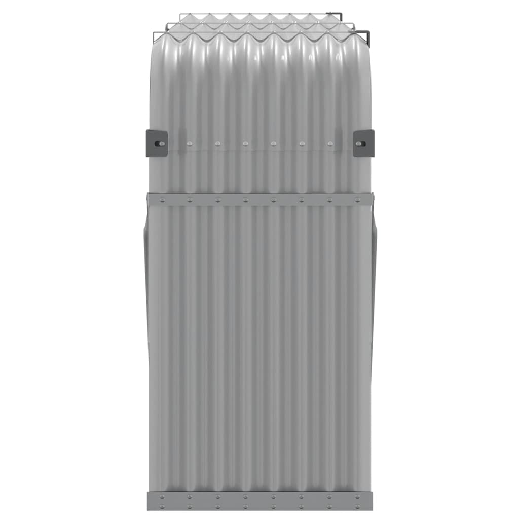 vidaXL Log Holder Light Grey 180x45x100 cm Galvanised Steel 5