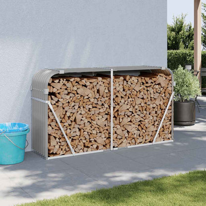 vidaXL Log Holder Light Grey 180x45x100 cm Galvanised Steel 1