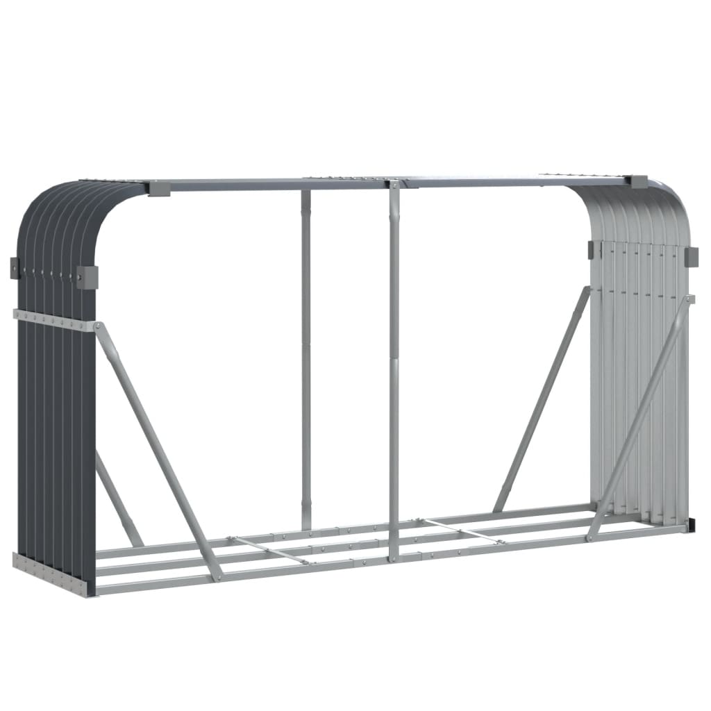 vidaXL Log Holder Anthracite 180x45x100 cm Galvanised Steel 2