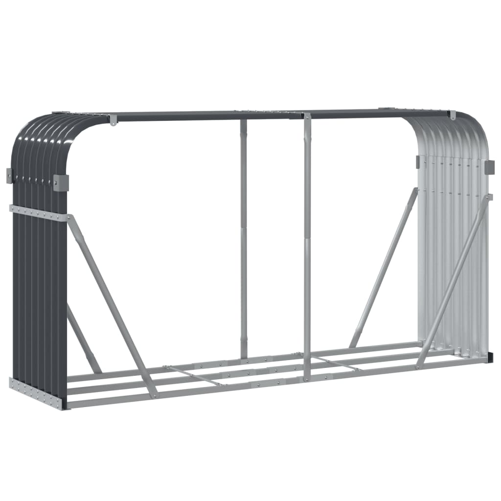 vidaXL Log Holder Anthracite 180x45x100 cm Galvanised Steel 4
