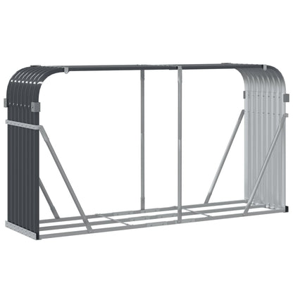 vidaXL Log Holder Anthracite 180x45x100 cm Galvanised Steel 4