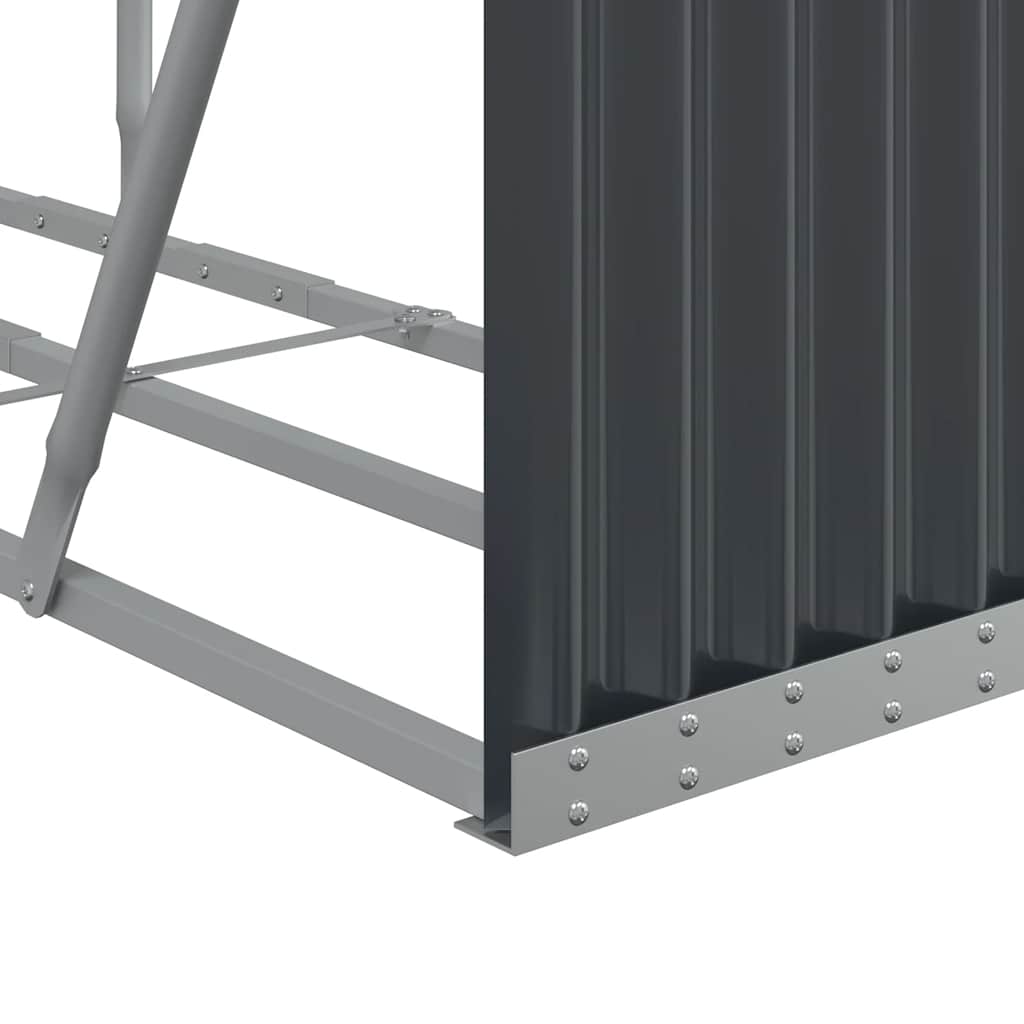 vidaXL Log Holder Anthracite 180x45x100 cm Galvanised Steel 6
