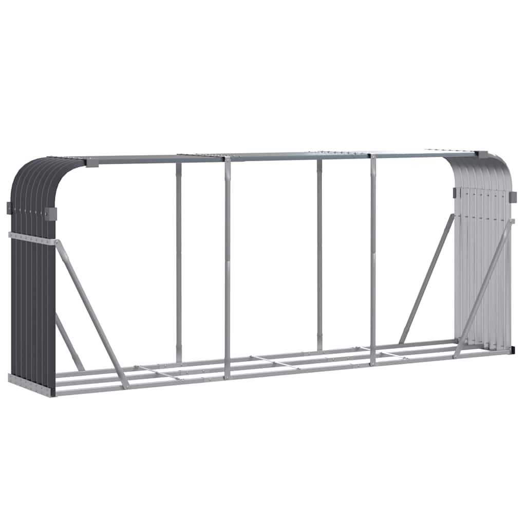 vidaXL Log Holder Anthracite 234x45x100 cm Galvanised Steel 2