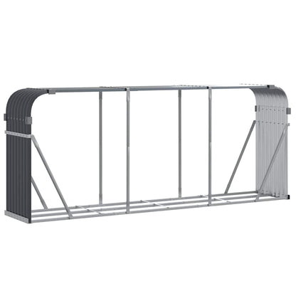 vidaXL Log Holder Anthracite 234x45x100 cm Galvanised Steel 2