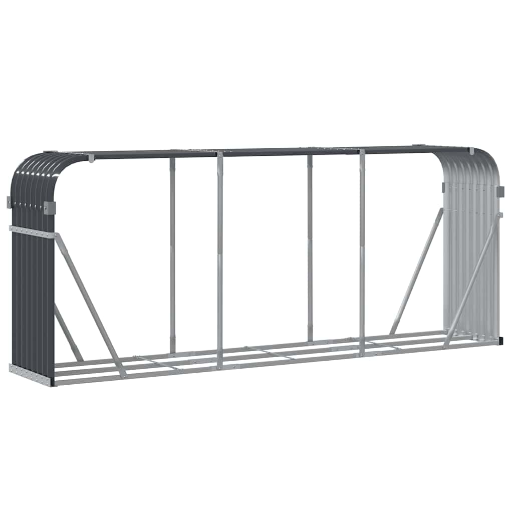 vidaXL Log Holder Anthracite 234x45x100 cm Galvanised Steel 6