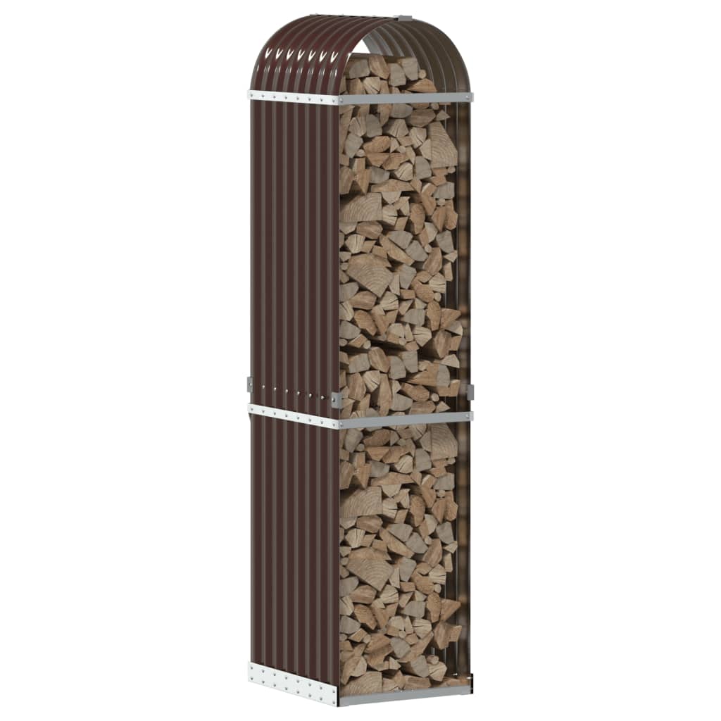 vidaXL Log Holder Brown 40x45x170 cm Galvanised Steel 3