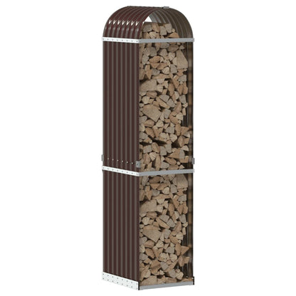 vidaXL Log Holder Brown 40x45x170 cm Galvanised Steel 3