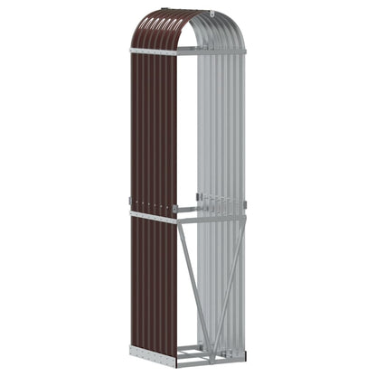 vidaXL Log Holder Brown 40x45x170 cm Galvanised Steel 6