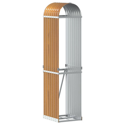 vidaXL Log Holder Wood Look 40x45x170 cm Galvanised Steel 2