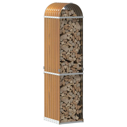 vidaXL Log Holder Wood Look 40x45x170 cm Galvanised Steel 3