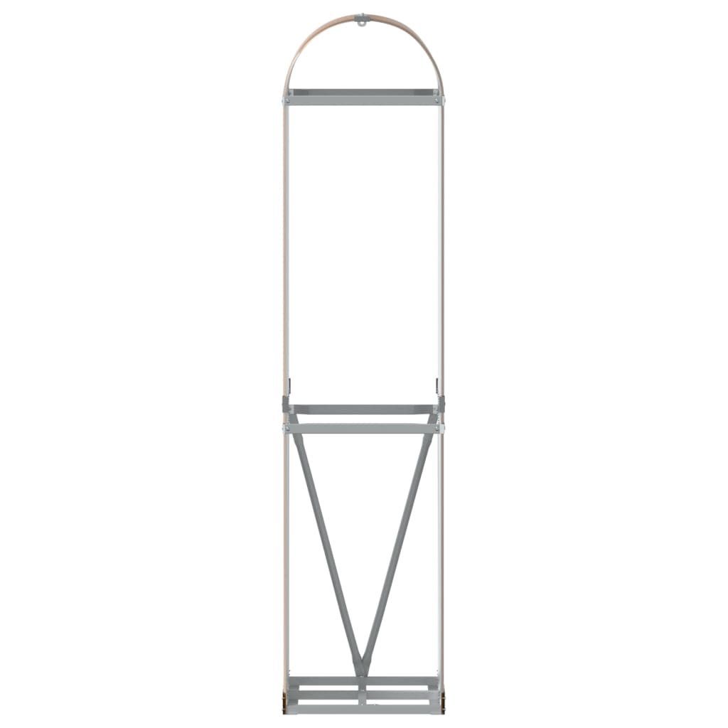 vidaXL Log Holder Wood Look 40x45x170 cm Galvanised Steel 4
