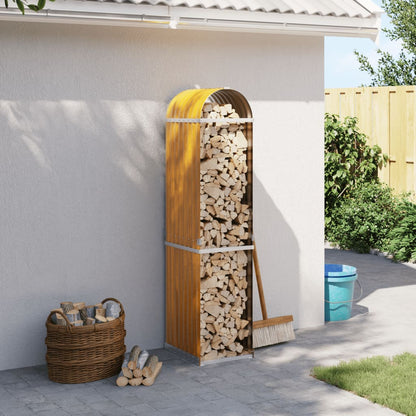 vidaXL Log Holder Wood Look 40x45x170 cm Galvanised Steel 1