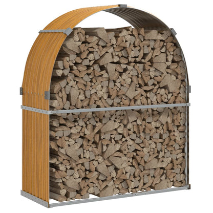 vidaXL Log Holder Wood Look 120x45x140 cm Galvanised Steel 3