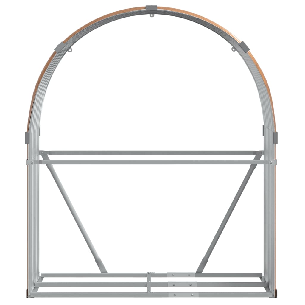 vidaXL Log Holder Wood Look 120x45x140 cm Galvanised Steel 4