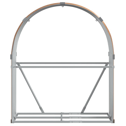 vidaXL Log Holder Wood Look 120x45x140 cm Galvanised Steel 4