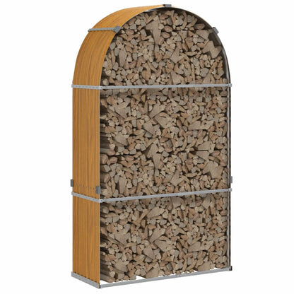 vidaXL Log Holder Wood Look 120x45x210 cm Galvanised Steel 3